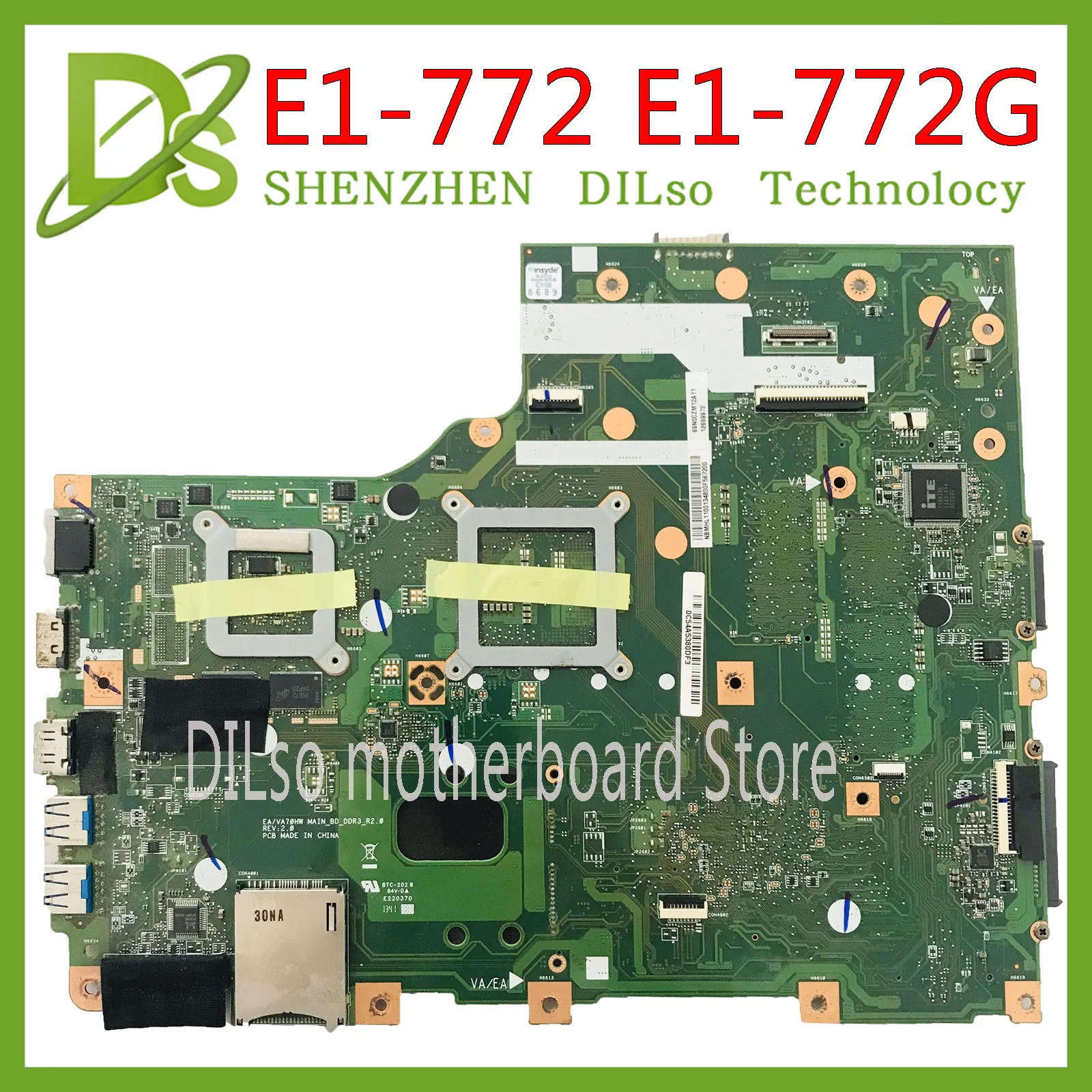 buy  KEFU E1-772G motherboard FOR ACER aspire E1-772 V3-772G laptop motherboard EA VA70HW REV 2.0 tested
