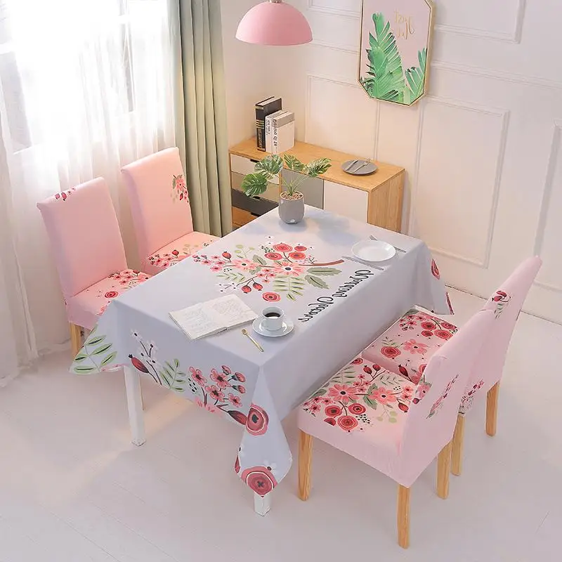 

2019 Floral Tablecloth Waterproof and Oil-free Disposable Rectangular Coffee Table Table Card Color Flower Chair Cover
