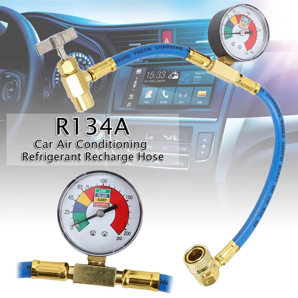 

R134A Car Air Conditioning Refrigerant Recharge Measuring Hose Gas Gauge Car Accessories