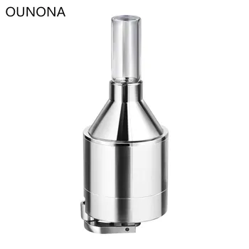 

OUNONA 1pcs Metal Powder Grinder Aluminum Alloy Hand Mill Funnel With Snuff Glass Bottle 4.4x10.7CM