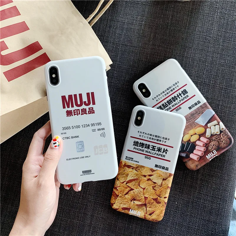 

For iphone 11 Pro Max MUJI food funny Anti-drop soft Mobile phone case for iPhone 6 6s 6splus 7plus 8 8plus 10 X XR XS MAX cover