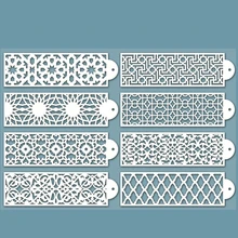 

8Pcs/Lot 10*34cm Geometry Flower Frame DIY Layering Stencils Wall Painting Scrapbook Coloring Embossing Album Decor Template
