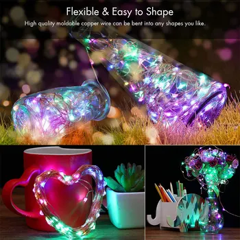 

Waterproof Christmas Fairy Lights Outdoor Decorative Led Light String Remote Control New Year Home Office Curtain Decorative 5m