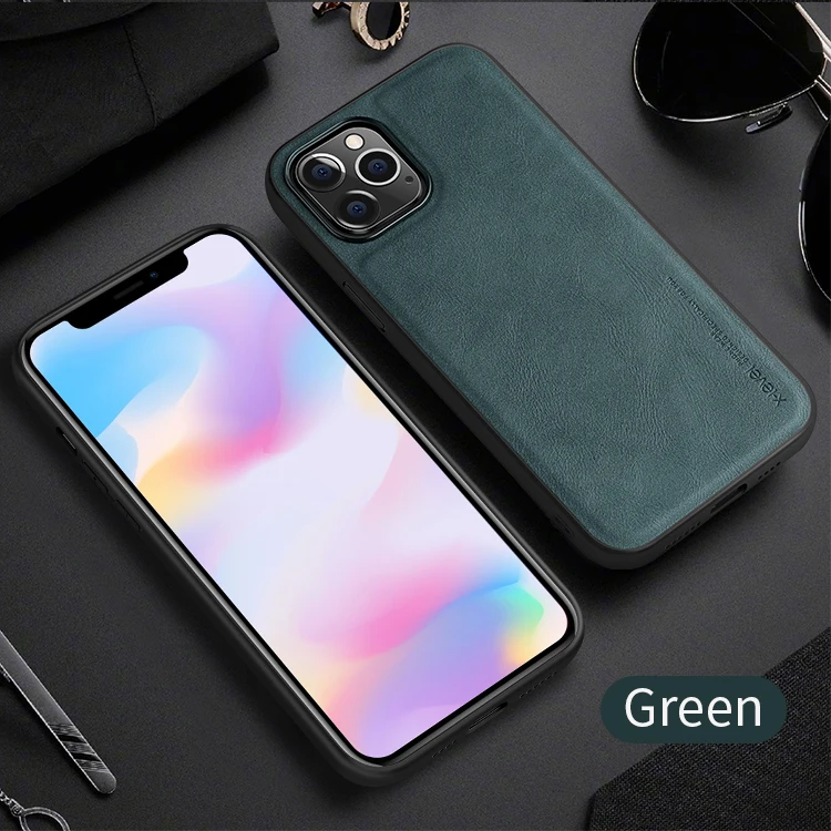 For IPhone 12 12 Pro 12 Max for IPhone 12 Pro Max Case X-Level Retro Leather Soft Silicone Edge Back Cover Case High Quality