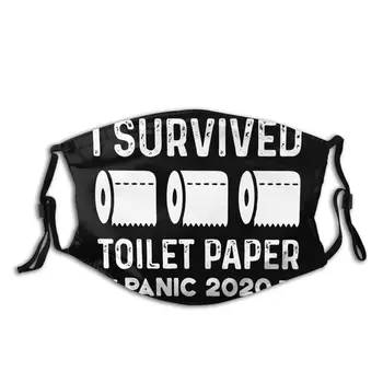 

Toilet Paper Shortage I Survived Men Non-Disposable Mouth Face Mask Anti Haze Dust Respirator Muffle Mask with Filters