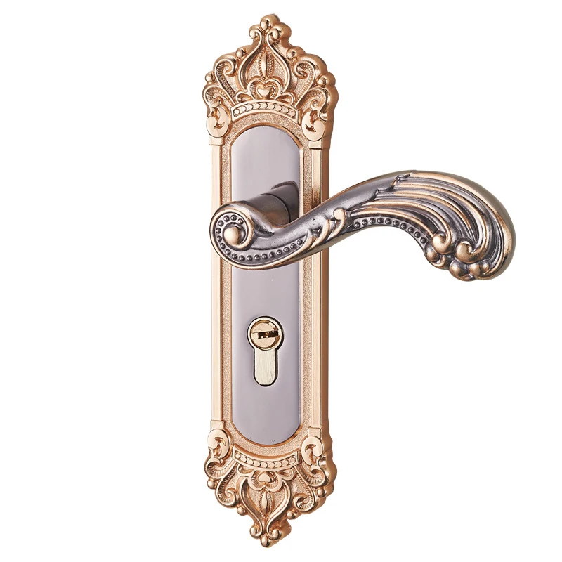 

European Style Luxury Sliding Door Lock Handle Keyed Door Security Lock Decor A