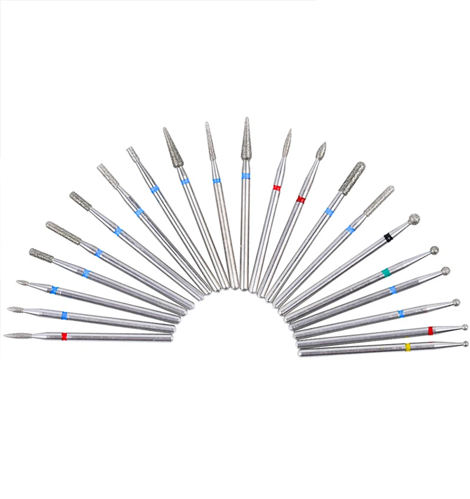 6 Pcs/Set Nail Drill Bits Diamond Burr Nail Drill Bit File For Manicure 3/32" Milling Cutter Pedicure Gel Nail Art Tools Files