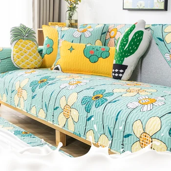 

Cotton Latex Sofa Cushion Four Seasons Universal Modern Simple Non-Slip Sofa Cover Cushion All-Inclusive Cotton Covering Cloth