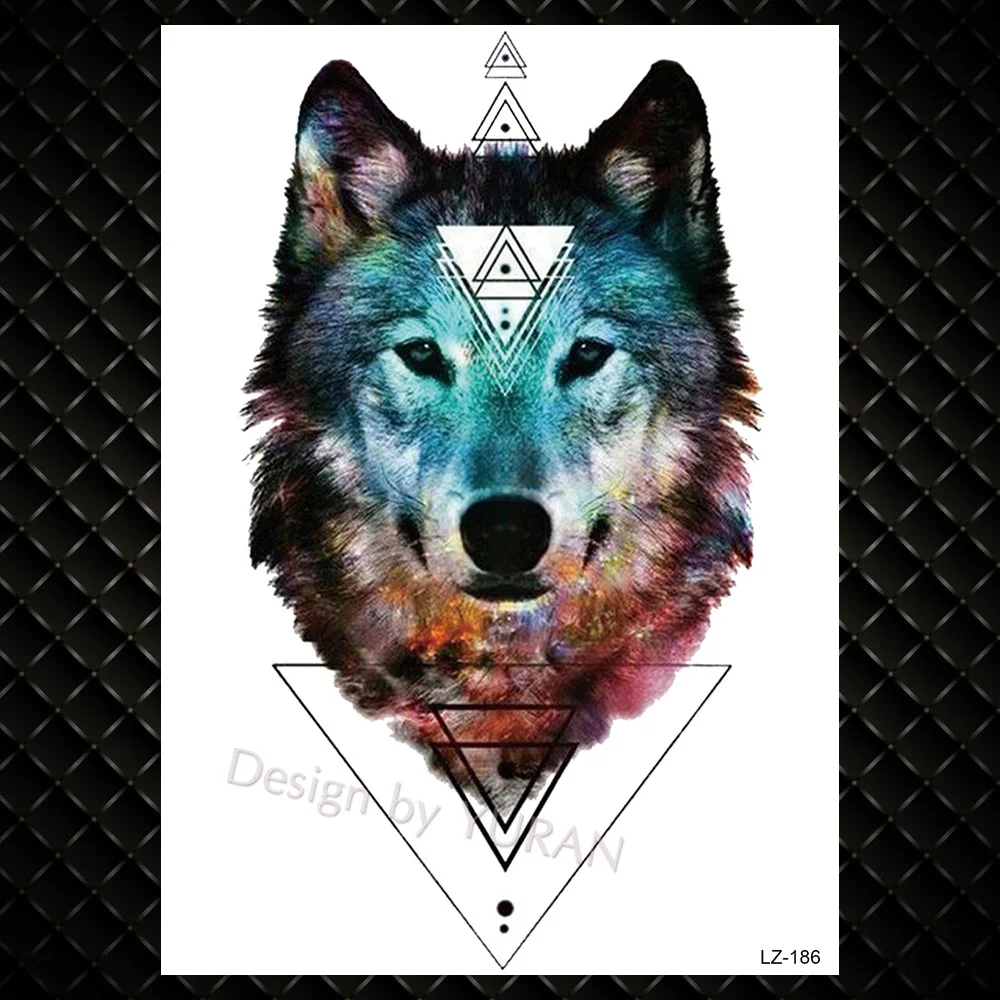Временные татуировки Tigrish Tribal Wolf для искусственных татуировок на грудь