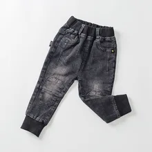 Джинсовые брюки для мальчиков новые стильные осенние детские штаны в Корейском стиле детские штаны