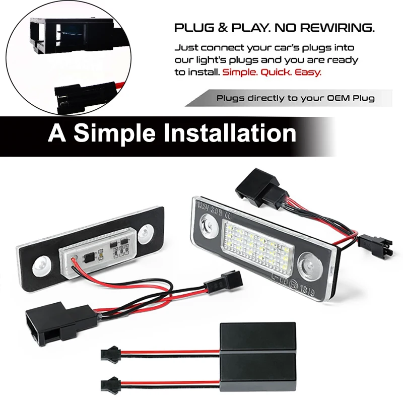 2X безошибочный 18SMD светодиодный светильник для номерного знака skoda octavia light s льник