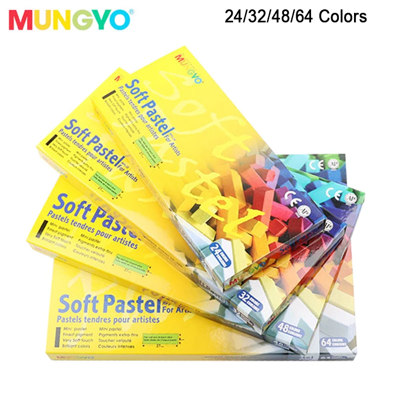 MUNGYO MPS 24/32/48/64 Colors Soft Pastels Colored Chalk half size drawing supplies images - 6
