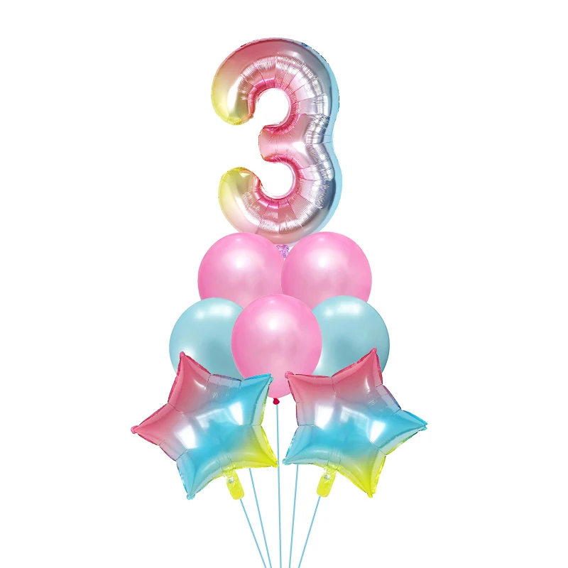 8 шт./партия, 40 дюймов, воздушный шар из фольги, розовое золото, Обесцвечивающий цифровой день рождения, украшение, звезда, латексный воздушный шар для Бэйби Шауэр, Globos - Цвет: Мятно-зеленый