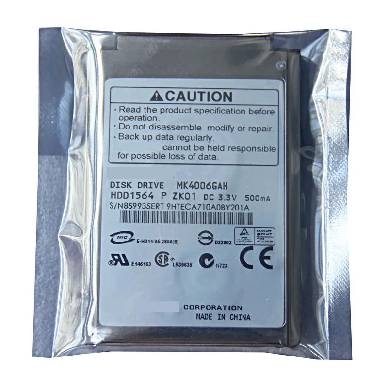 

New 1.8" CF 8MM 40GB Hard disk drive MK4006GAH For SS2000 TR2C TR5B TX17 TX37 LAPTOP HDD Replace MK4004GAH MK6006GAH HDD1544