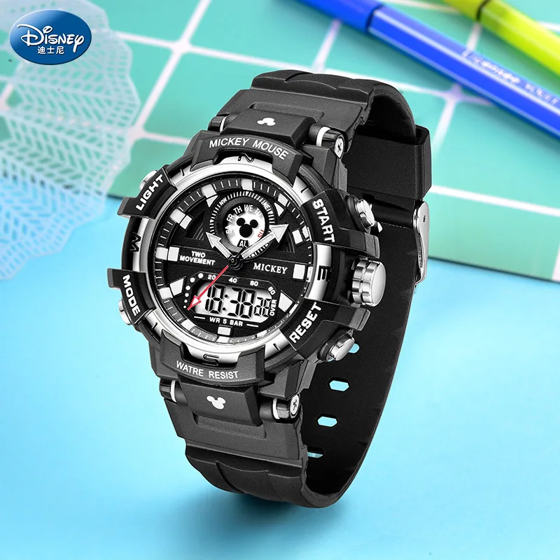 Disney Men's Digital Wristwatch Cool Fashion Waterproof Sports Student Watch Men kids watches boys Complete Calendar Moon Phase