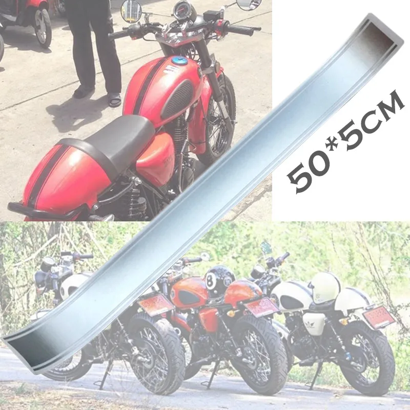 1 шт. Новинка Кафе Racer Tank стикер 50*5 см мотоциклетные крышки топливного бака наклейки для большинства мотоциклов - Цвет: Silver