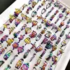 Bulk lots 25pcs 16-20mm Mix Laser Cut Ring Women's Mix Colors  stainless Steel Party Ring Trendy Jewelry 5