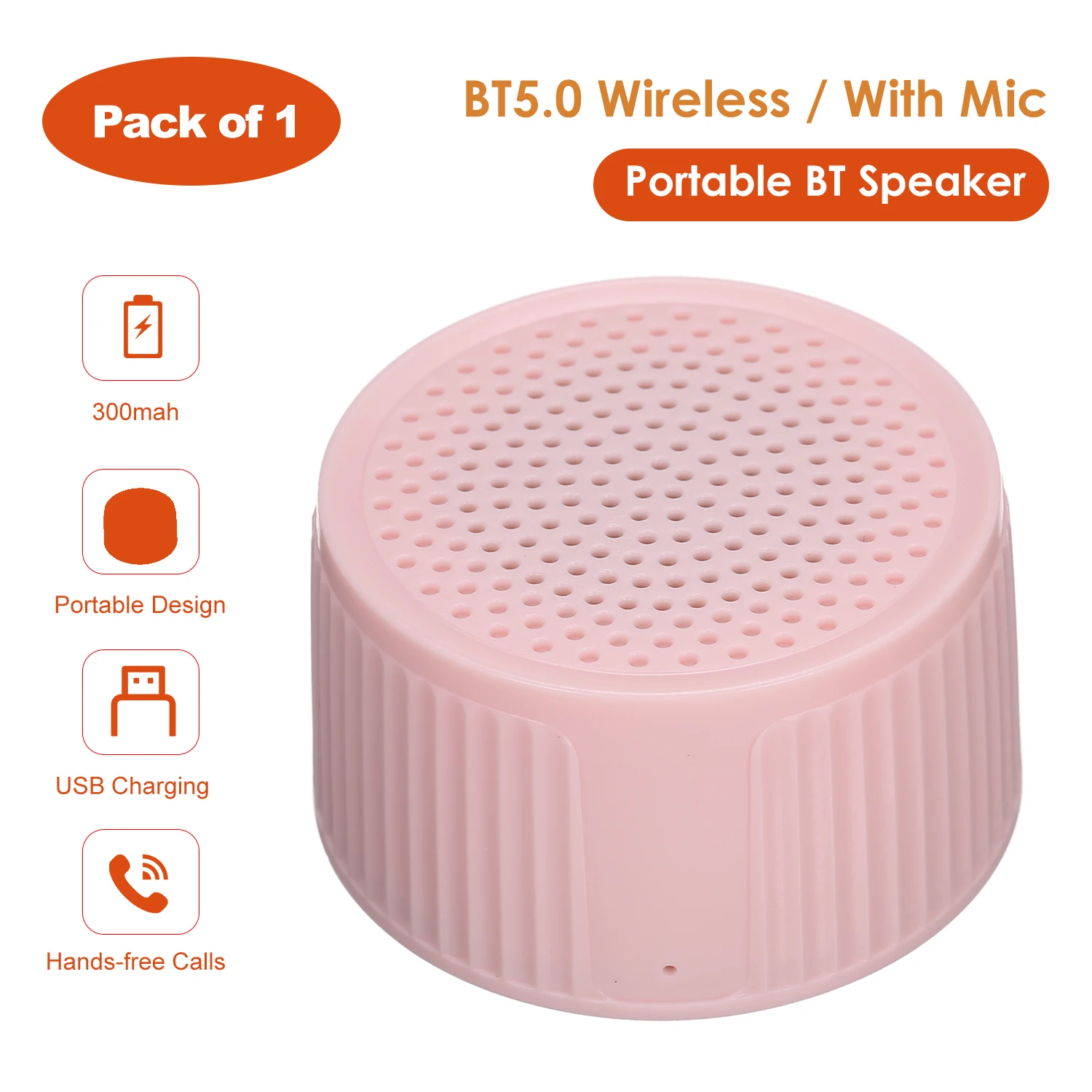 Mini Portable BT Speaker 2Pcs/1Pcs 36mm High Fidelity Speaker Anti-lost Function Support Hands-free Call Music Audio Speaker