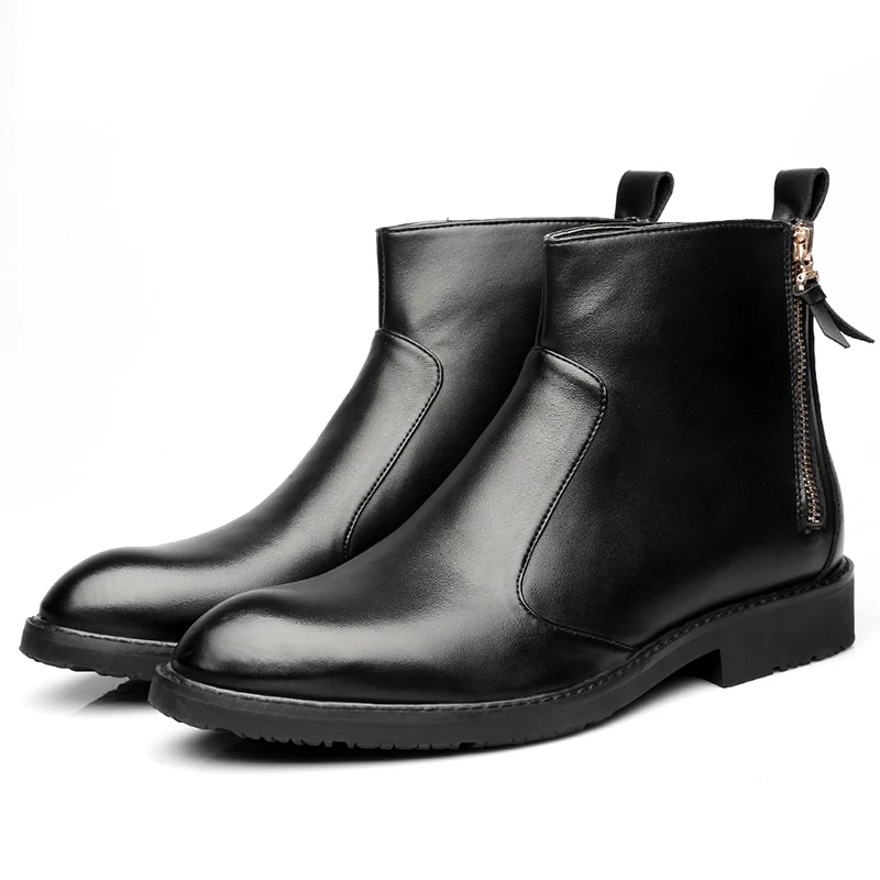 Marca Pop Hombres Botas Cómodo Cálido Impermeable De Moda De Calidad Tobillo Botas Casuales De Cuero De Los Hombres Botas Bota Masculina 365