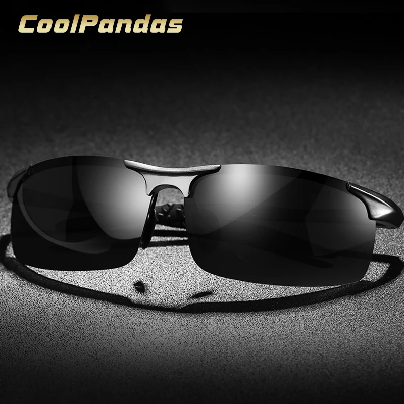 CoolPandas фирменный дизайн алюминиево-магниевая оправа мужские солнцезащитные очки поляризационные очки спортивные мужские очки для вождения gafas de sol hombre