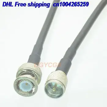 

EMS/ DHL 50pcs BNC male plug to mini*UHF male plug KSR195 Jumper pigtail 3FT cable 22j