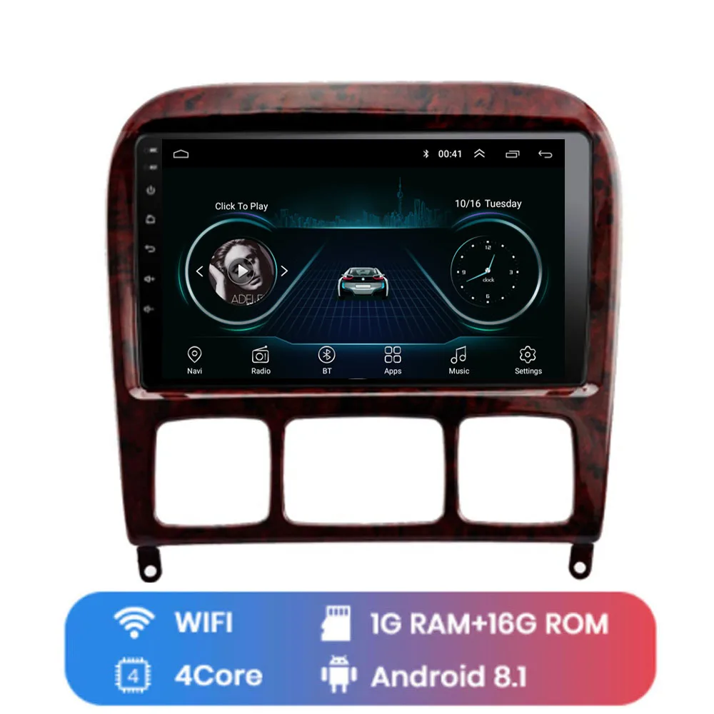 Android 8,1 для Mercedes Benz S Class W220 S280 S320 S350 S400 S430 S500 S600 S55 AMG Мультимедиа Стерео Автомобильный плеер gps радио - Цвет: WIFI (1G 16G)
