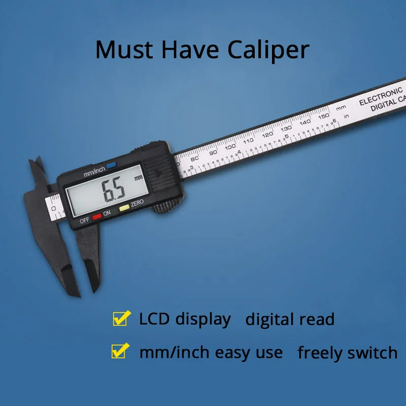150mm 6 Inch Lcd Digital Ruler Electronic Carbon Fiber Vernier Caliper