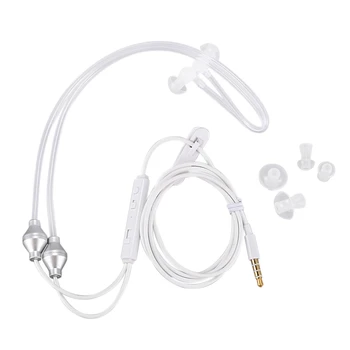 

Anti Radiation Binaural Earphones Stereo Headphones with Microphone Universal 3.5mm Noise Cancelling Air Tube Acoustic Earbuds