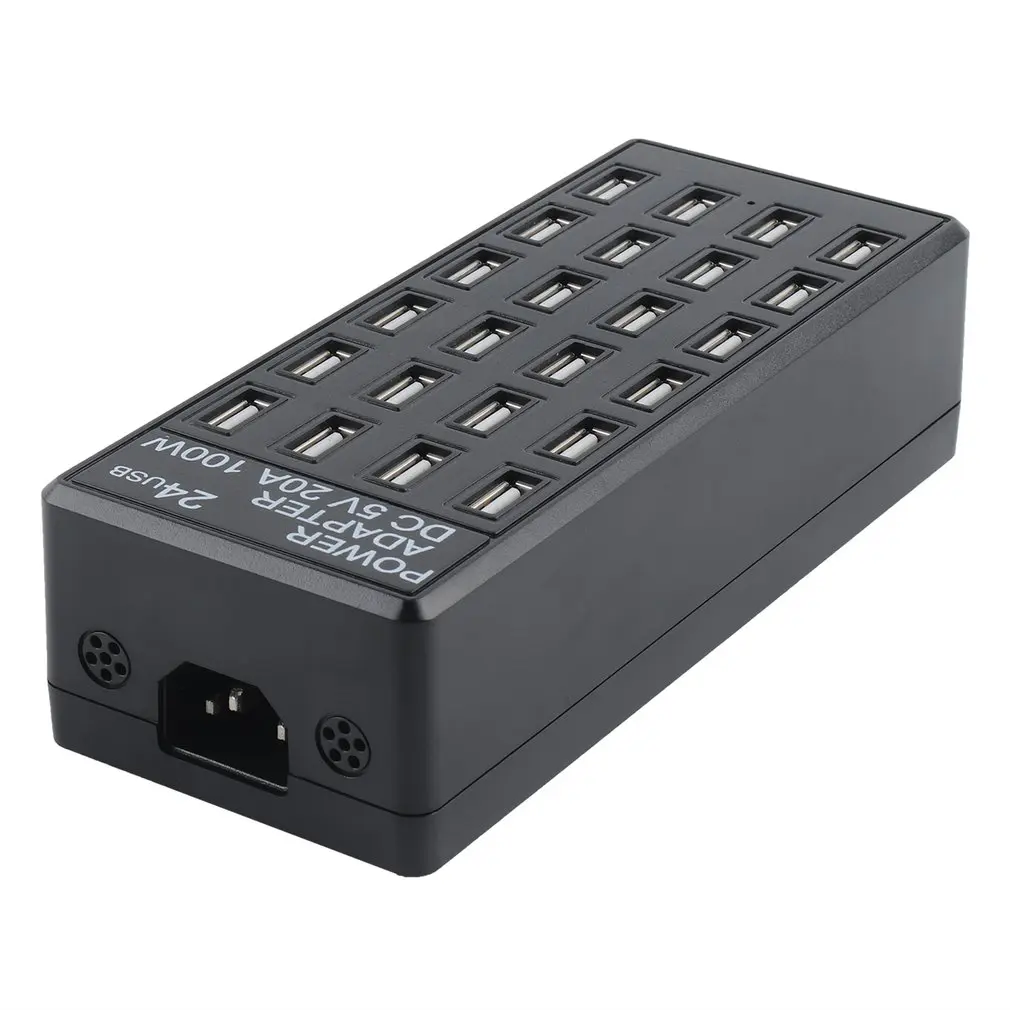 5V 100W 24 Порты USB Мощность адаптер Зарядное устройство 24-Порты и разъёмы USB мобильного телефона Зарядное устройство USB мульти-Порты и разъёмы Зарядное устройство Мощность адаптер