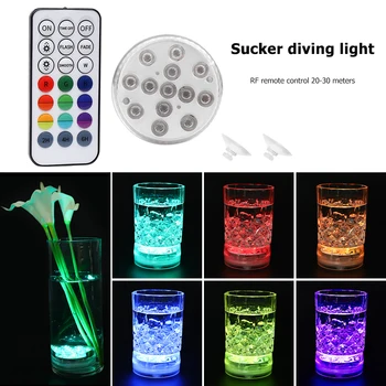

16 Color LED Underwater Light with Suction Cup Swimming Portable Party Dimmable Pool Diving Lamps Outdoor Elements