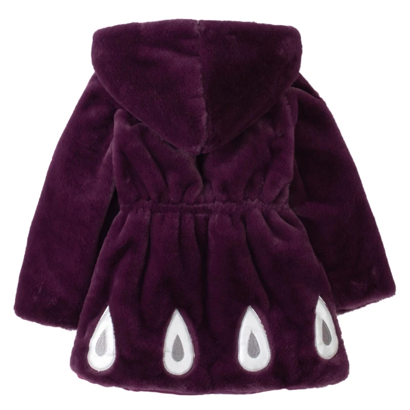 

Girls Jacket Winter Thicken Plush Kids Clothes 2021 New Mid-length Imitation fur Hooded Coat Baby Clothing Children Outerwear