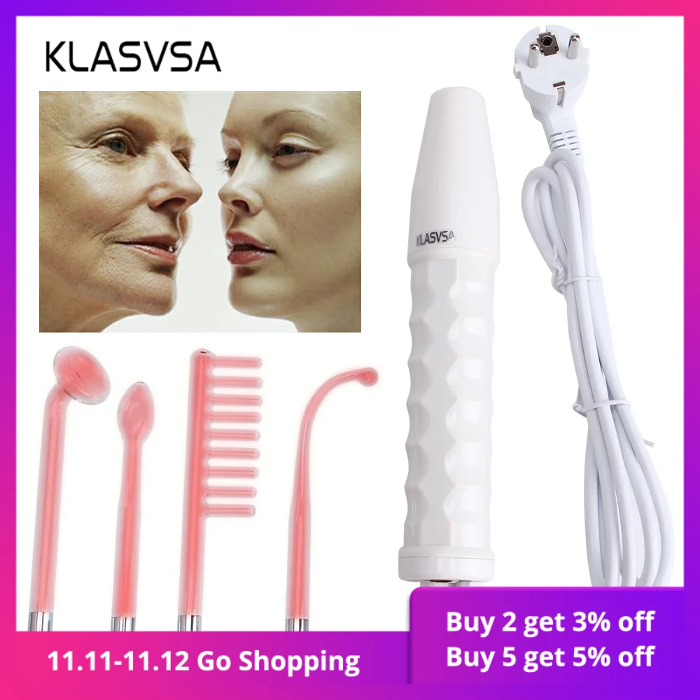 Kaufen Darsonval Zauberstab 4 in 1 Hochfrequenz Remover Gesichtspflege gesichts Spa Salon Akne Therapiegerät + 1 EU Adapter Glaselektrode