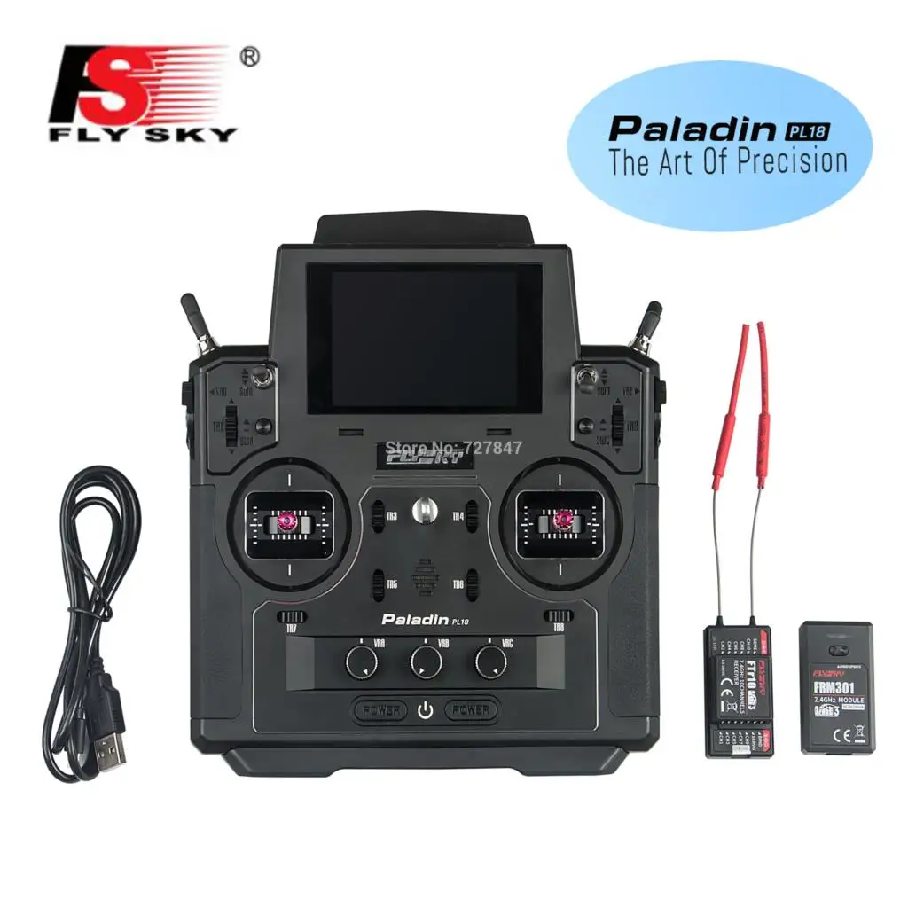 

Flysky FS-PL18 Paladin 2.4G 18CH Radio Transmitter with FS-FTr10 Receiver HVGA 3.5 Inch TFT Touch Screen for RC FPV Racing Drone