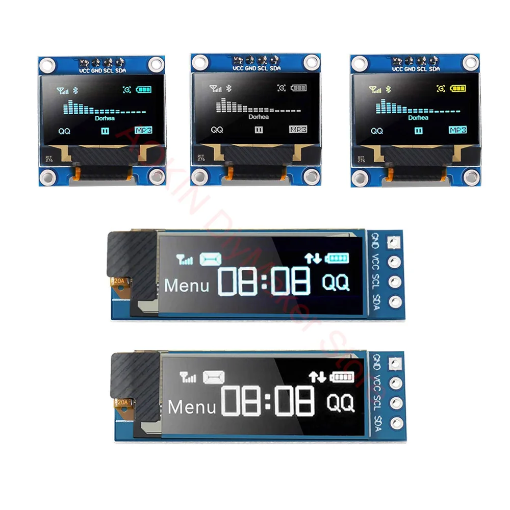 OLED-модуль IIC 0 91 дюйма 96 белый/желтый/синий | Электронные компоненты и