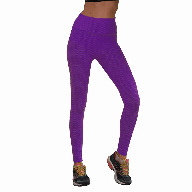 Сексуальные леггинсы с высокой талией, пуш-ап, тонкие женские штаны для йоги, спортивная одежда для тренировок, фитнеса, тренажерного зала - Цвет: Purple