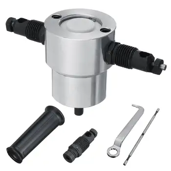 

Double Head Metal Sheet Nibbler Cutter Electric Punching Shears Cutting Metal Sheets Machine Power Drill Attachment Cutter Tool