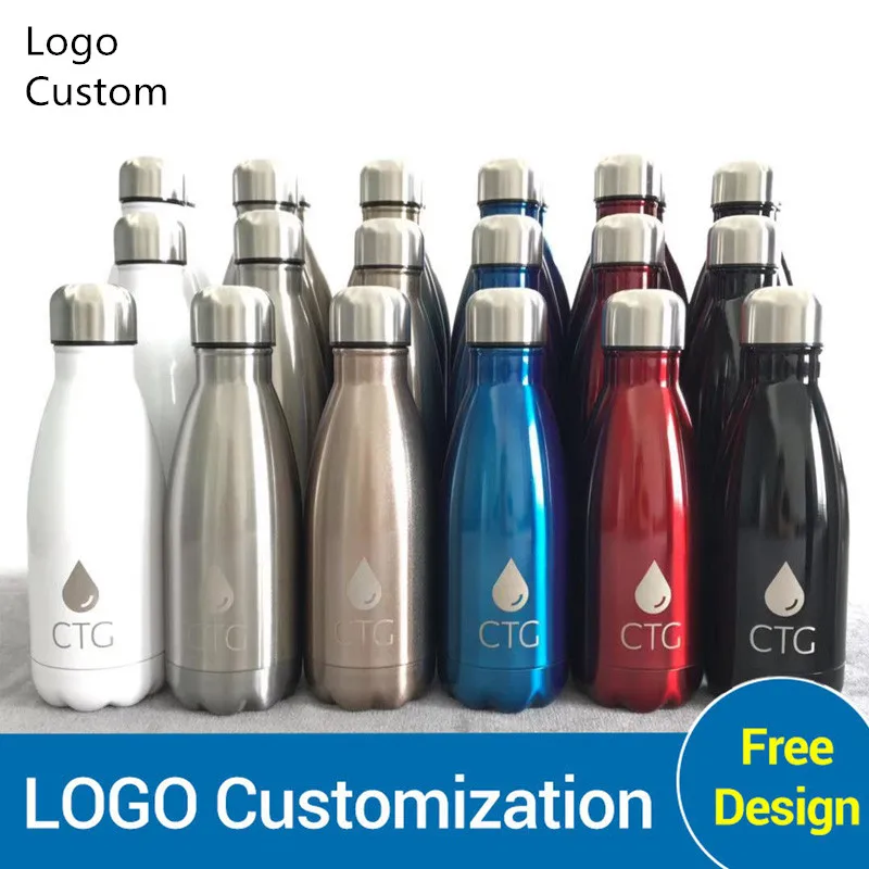 

Logo Custom Double-Wall Insulated Vacuum Flask Stainless Steel Bottle For Water Bottles Thermos Gym Sports Shaker