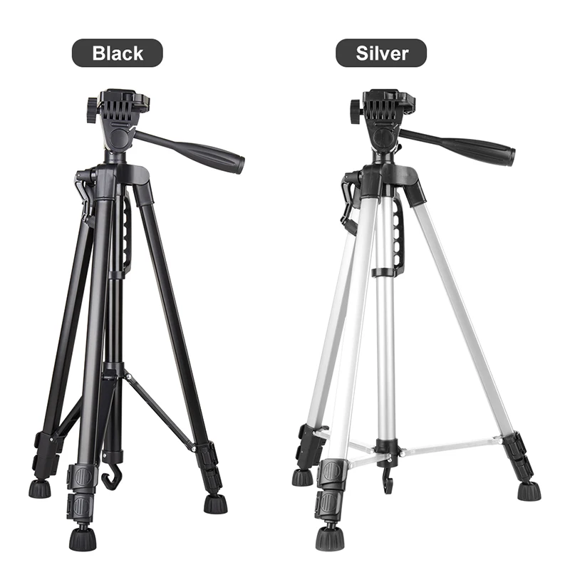 Tripod - 55inch/140cm Portable Tripod Stand For Smartphone Ring Light Dslr Photography Tripod Camera Holder With Phone Clip Tripodes
