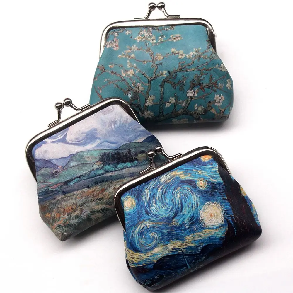 

1pcs Vintage Women Printing Coin Purses Girl Hasp Wallet Ladies Clutch Change Purse Female Mini Money Bag New Arrive Hot
