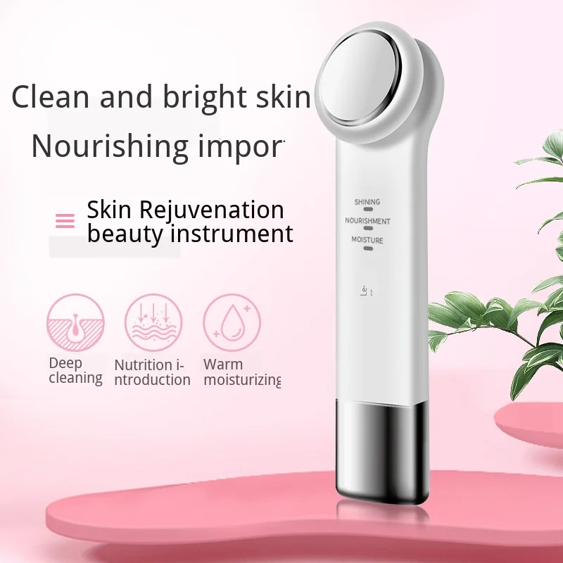 Electronic Heating Ion Introducing Face Beauty machine Portable Vibration Massager For Face Shrink