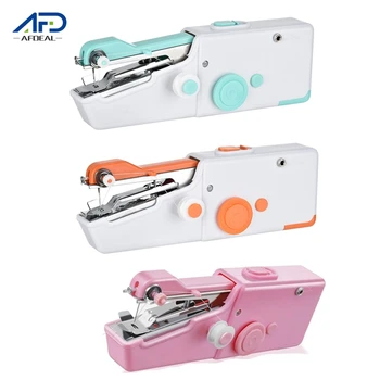 

Pink/Blue/Orange Mini Hand Sewing Machine Handheld Household Electric Sewing Machines for DIY Clothes Stitch Cordless Needlework