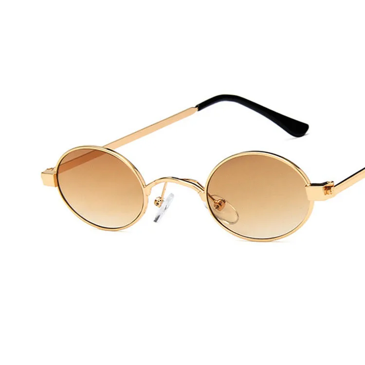 Yoovos, круглые женские солнцезащитные очки,, винтажные, брендовые, классические, женские солнцезащитные очки, Роскошные, маленькие, Овальные, зеркальные, модные, Oculos De Sol Gafas - Цвет линз: GoldTea