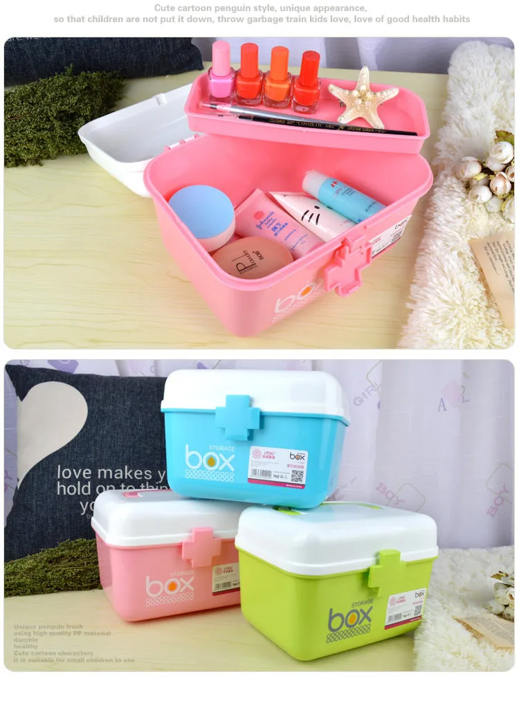 Household Medicine Box Multilayer Medicine Storage Box Plastic Children Small Medicine Household Emergency Kits Medical Bag Whol