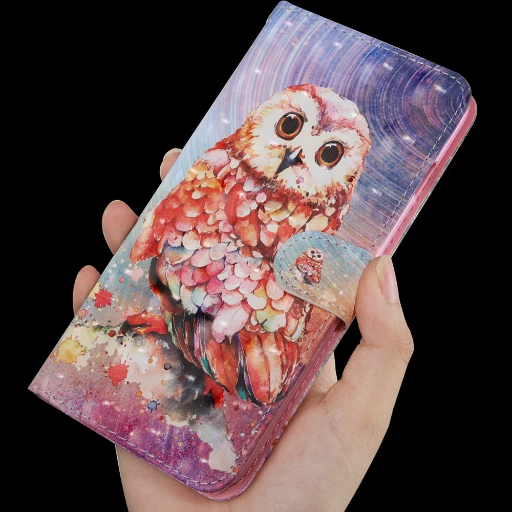 cell phone pouch with strap 3D Cat Dog Flower Painted Flip Leather Case For Samsung Note 9 10 20 S8 S9 S10 S20 Plus Ultra Lite FE E J2 J4 J6 2018 Book Cover wallet phone case