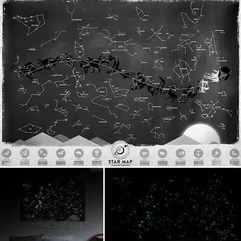 

Glow in The Dark Sticker Astronomy Luminous Wall Sticker Star Star Star Map