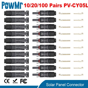 PowMr-conector Solar de 50A, Conector de Panel Solar macho y hembra, 1500DC, IP68, para Cable Solar, certificación TUV y UL 1