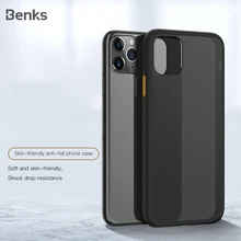 Benks luxo matte caso de telefone para o iphone 11/11 pro/11 pro max anti queda proteção completa capa traseira transparente contraste escudo