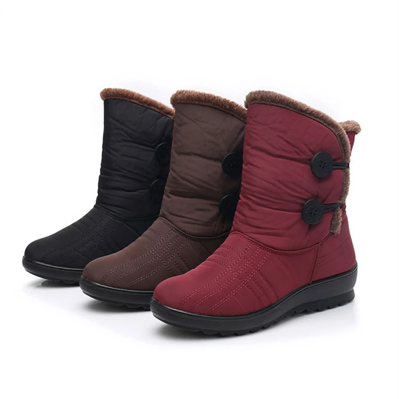 

Winter plus velvet warm cotton boots flat non-slip tarpaulin short boots beef tendon snow boots