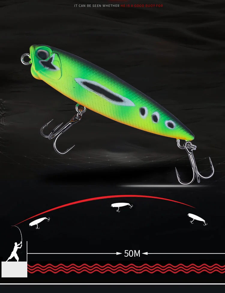BassLegend Angeln Topwater Oberfläche Realis Die Bleistift Popper Köder Bass Pike Lure Spaziergang Die Hund WTD 65mm 6g 100mm 14g – Detail 6