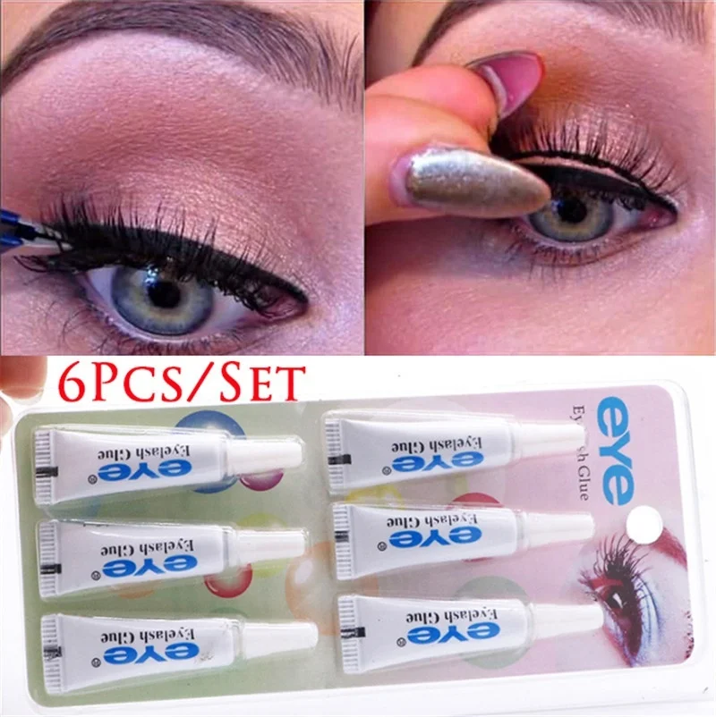 6Pcs/Set Professional Quick Dry Eyelash Glue False Eyelash Extension